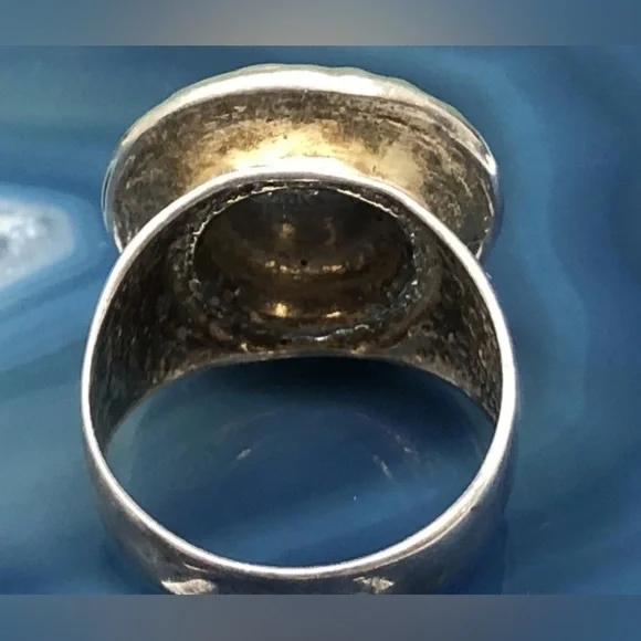 Vintage Silpada Hammered Sterling Silver Coin Leaf Ring - Picture 3 of 10